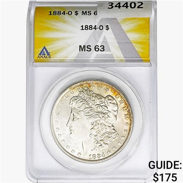 1884-O Morgan Silver Dollar ANACS MS63