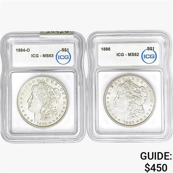 [2]1884-1886 Morgan Silver Dollar ICG MS62-63