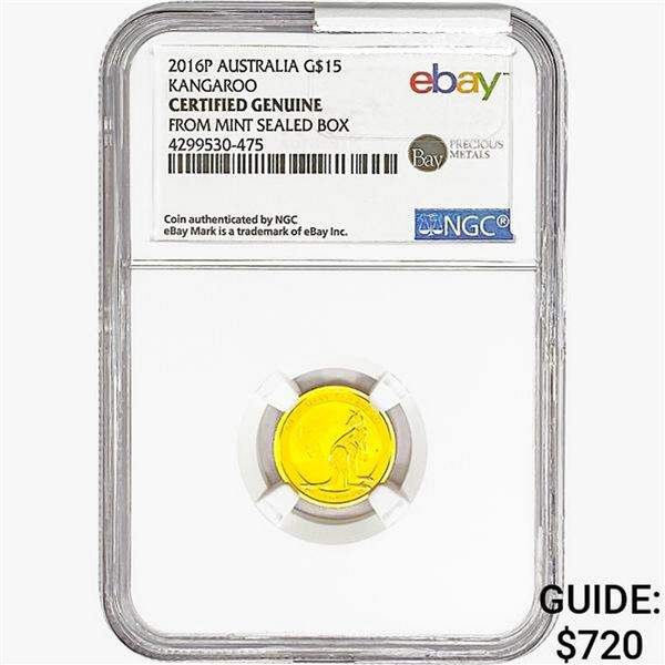 2016-P 1/10oz G$15 Australia Kangaroo NGC Genuine