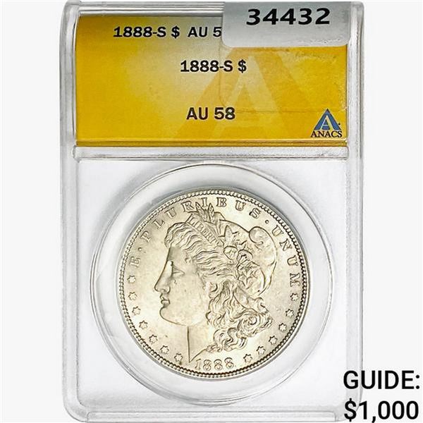 1888-S Morgan Silver Dollar ANACS AU58