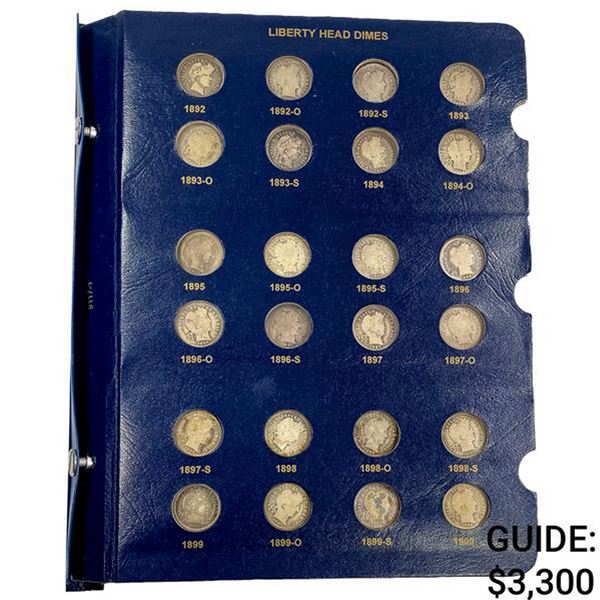 1892-1916 Complete Barber Dime Collection [72 Coins]