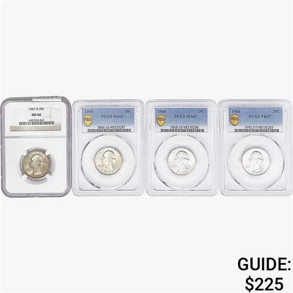 [4]1947-1960 Washington Silver Quarter NGC/PCGS