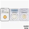 Image 1 : [3]1957-1960 1C Wheat & 50C Franklin NGC/PCGS