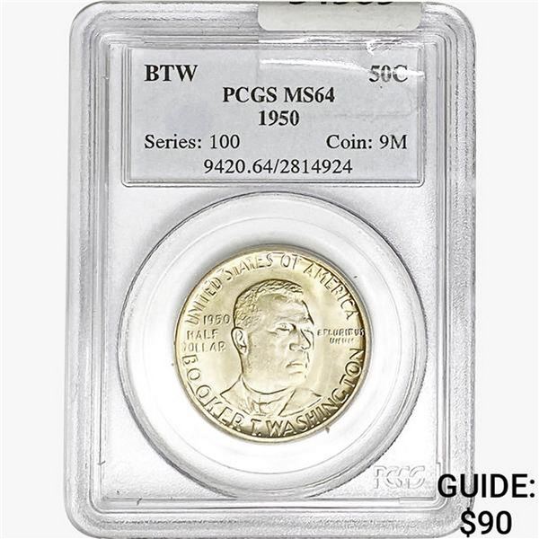 1950 Booker T Half Dollar PCGS MS64