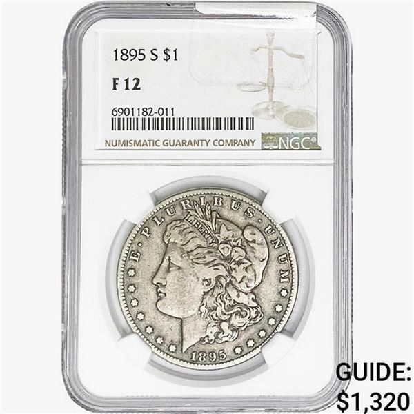 1895 Morgan Silver Dollar NGC F12