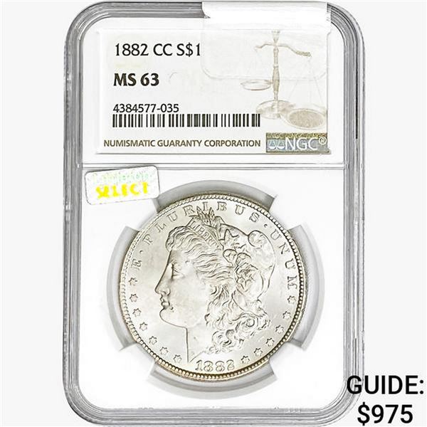 1882-CC Morgan Silver Dollar NGC MS63