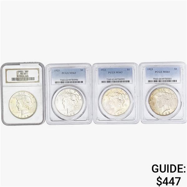 [4]1922-1923 Silver Peace Dollar NGC/PCGS MS63-64