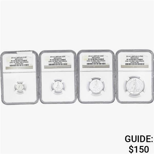 [4]2014 Silver G.Britain 10P-1PND  NGC PF70 UC