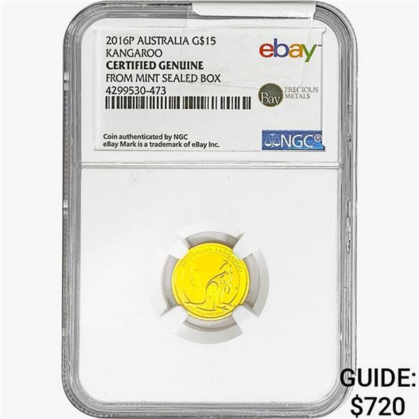 2016-P 1/10oz G$15 Australia Kangaroo NGC Genuine