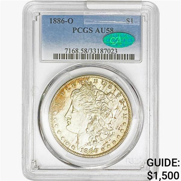 1886-O CAC Morgan Silver Dollar PCGS AU58