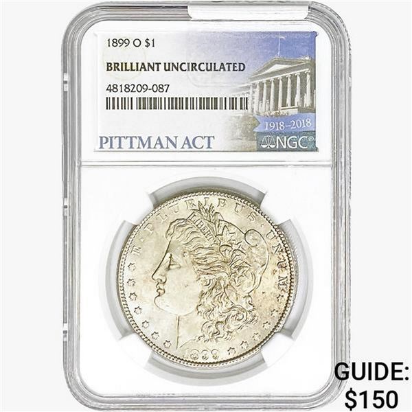 1899-O Morgan Silver Dollar NGC BU
