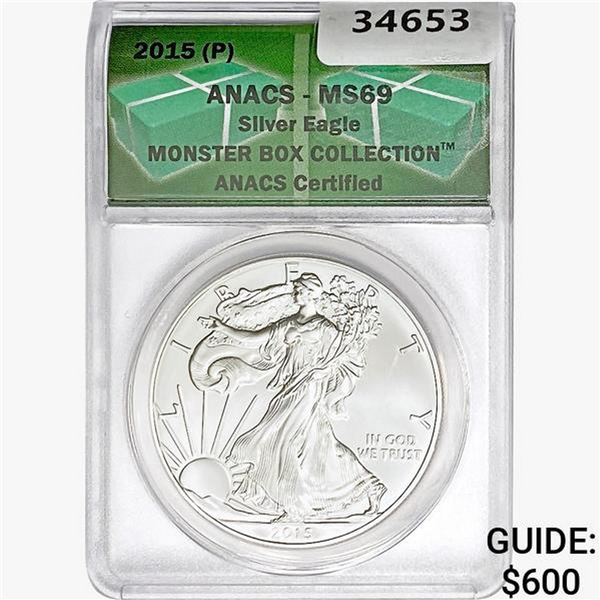 2015-P Silver Eagle ANACS MS69 Monster Box Coll.