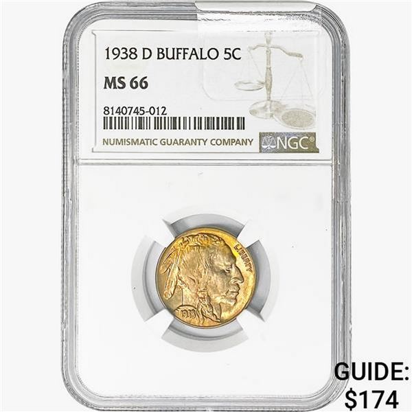 1938-D Buffalo Nickel NGC MS66