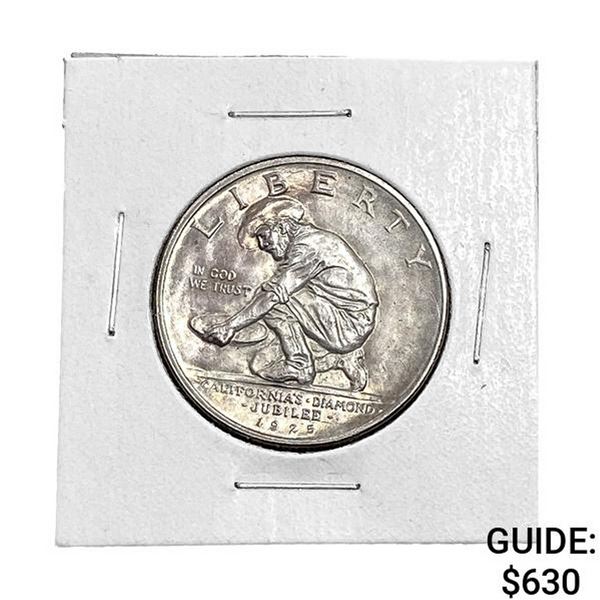 1925-S UNC Jubilee Half Dollar W/USCGS Photo Cert.