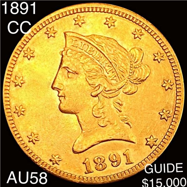 1891-CC $10 Gold Eagle CHOICE AU
