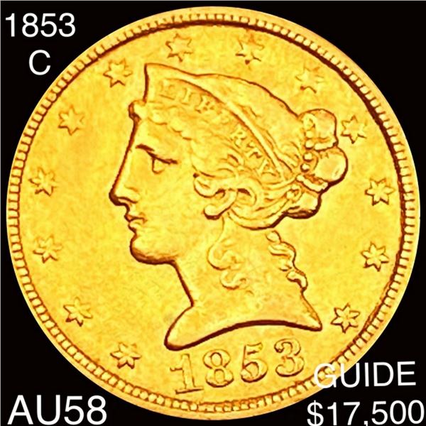 1853 $5 Gold Half Eagle CHOICE AU