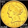 Image 1 : 1853 $5 Gold Half Eagle CHOICE AU