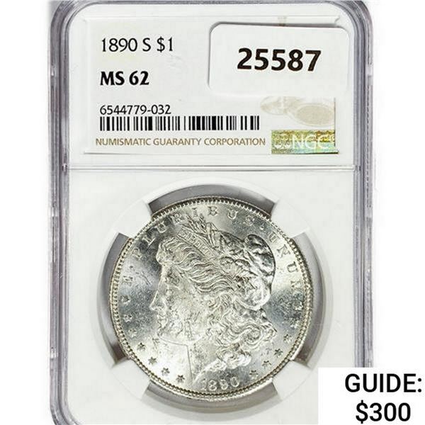 1890-S Morgan Silver Dollar NGC MS62