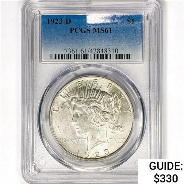 1923-D Silver Peace Dollar PCGS MS61