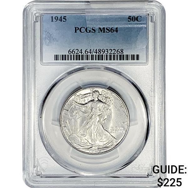 1945 Walking Liberty Half Dollar PCGS MS64