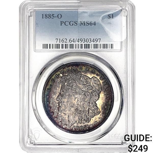 1885-O Morgan Silver Dollar PCGS MS64