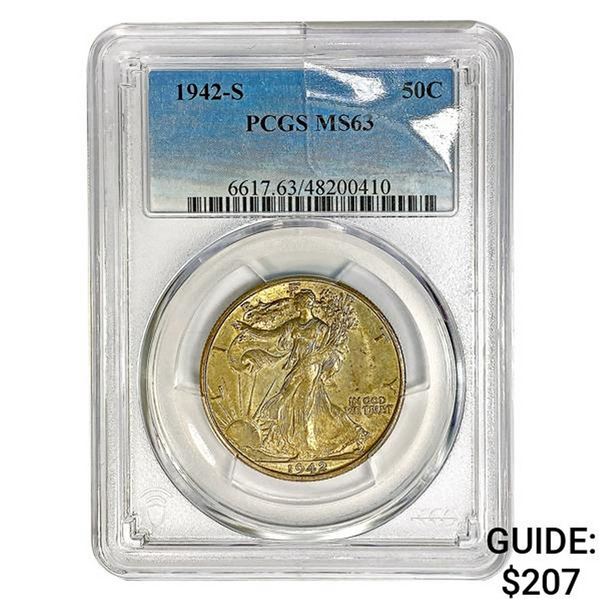 1942-S Walking Liberty Half Dollar PCGS MS63