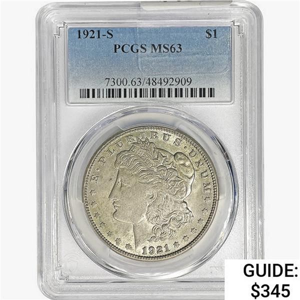 1921-S Morgan Silver Dollar PCGS MS63