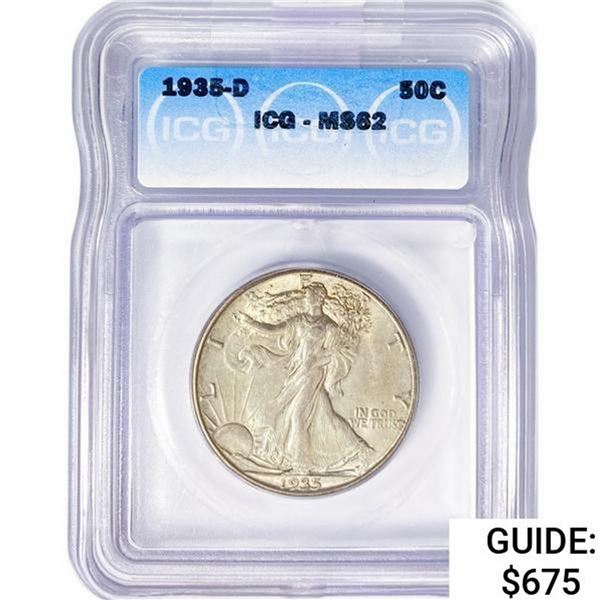 1935-D Walking Liberty Half Dollar ICG MS62
