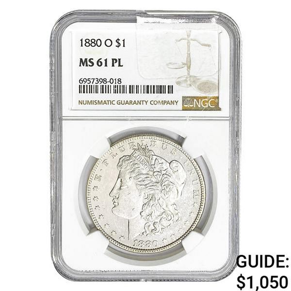 1880-O Morgan Silver Dollar NGC MS61 PL