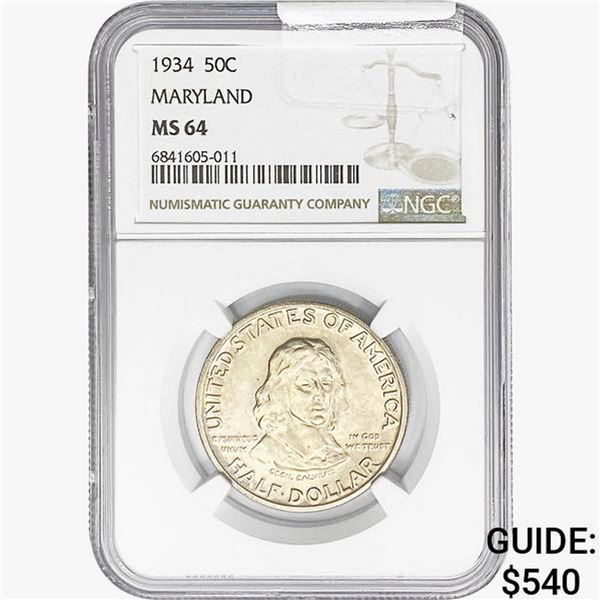 1934 Maryland Half Dollar NGC MS64