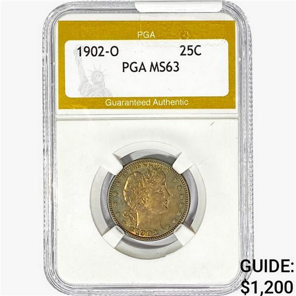 1902-O Barber Quarter PGA MS63