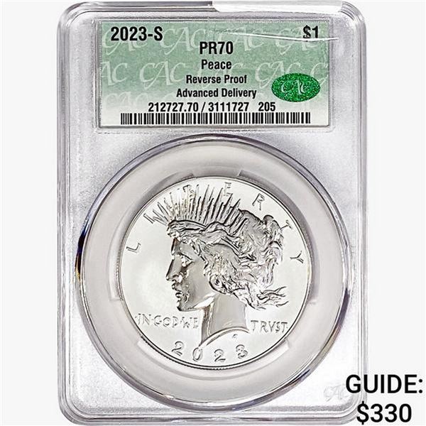 2023-S Silver Peace Dollar CAC PR70 Reverse Proof