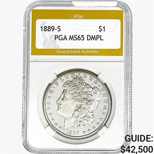 1889-S Morgan Silver Dollar PGA MS65 DMPL