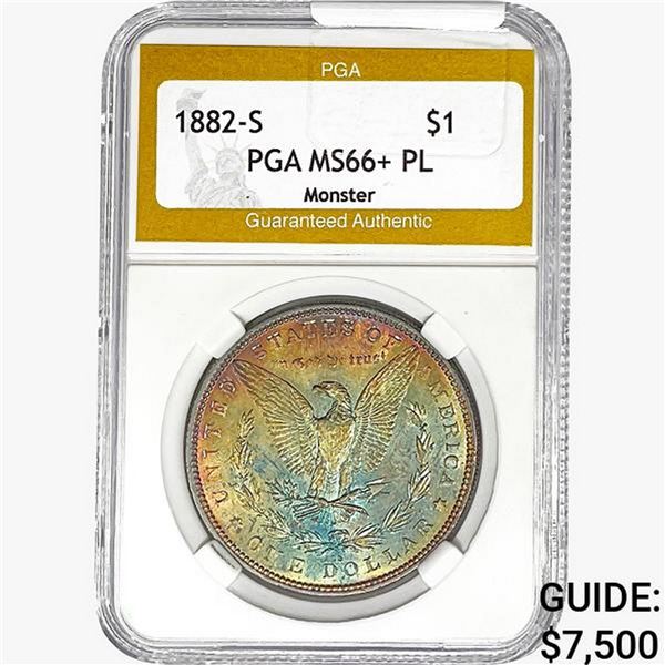1882-S Morgan Silver Dollar PGA MS66+ PL Monster