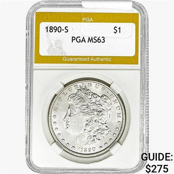 1890-S Morgan Silver Dollar PGA MS63