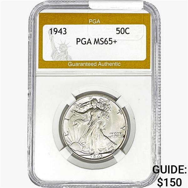1943 Walking Liberty Half Dollar PGA MS65+