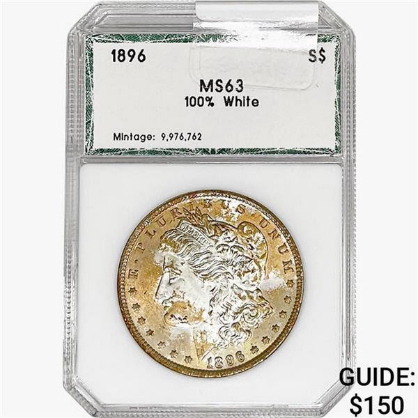 1896 Morgan Silver Dollar PCI MS63 100% White