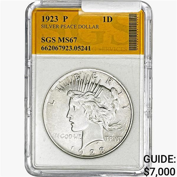 1923-P Silver Peace Dollar SGS MS67