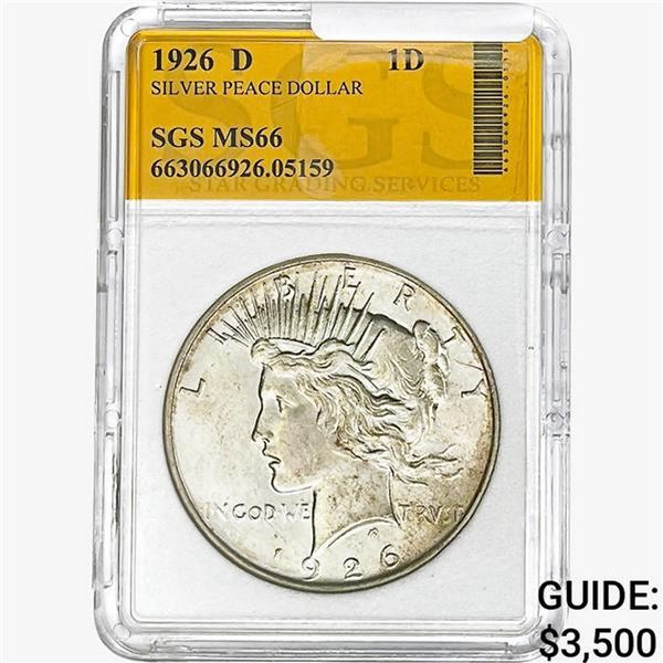 1926-D Silver Peace Dollar SGS MS66
