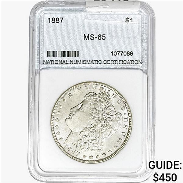 1887 Morgan Silver Dollar NNC MS65
