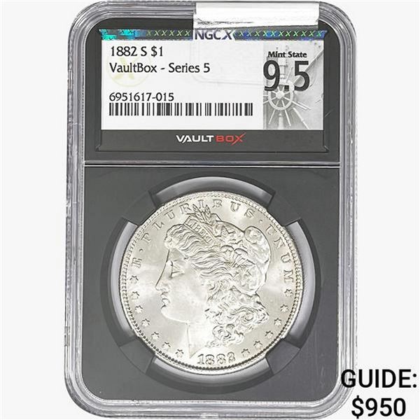 1882-S Morgan Silver Dollar NGC MS65 VaultBox