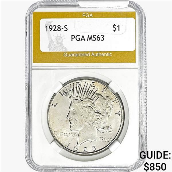 1928-S Silver Peace Dollar PGA MS63