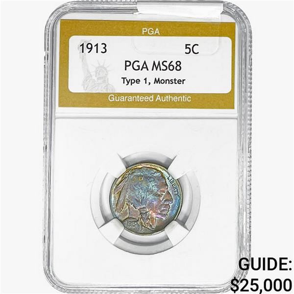 1913 Buffalo Nickel PGA MS68 Type 1 Monster