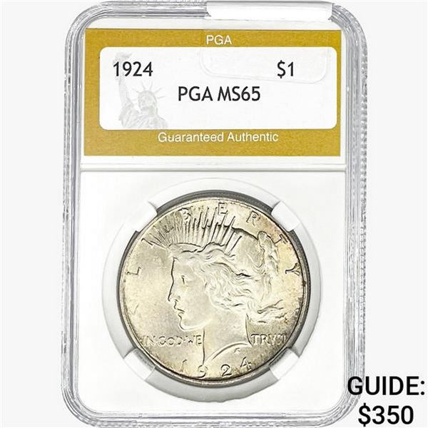 1924 Silver Peace Dollar PGA MS65
