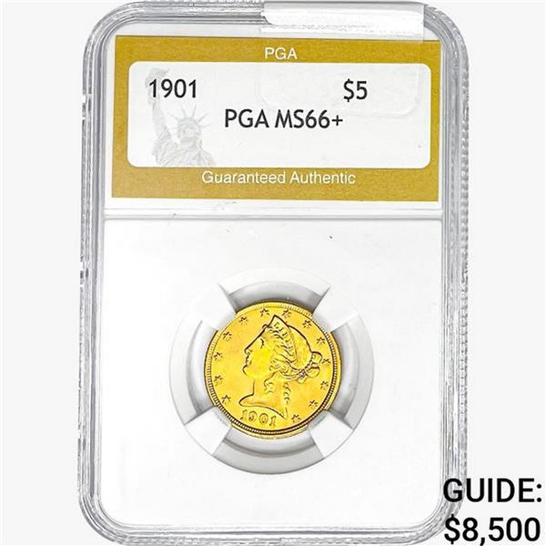 1901 $5 Gold Half Eagle PGA MS66+