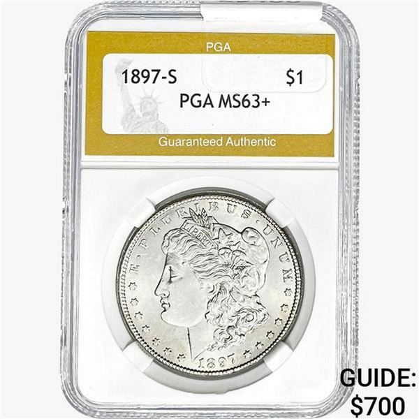 1897-S Morgan Silver Dollar PGA MS63+
