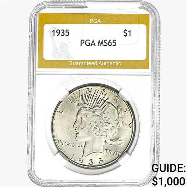 1935 Silver Peace Dollar PGA MS65