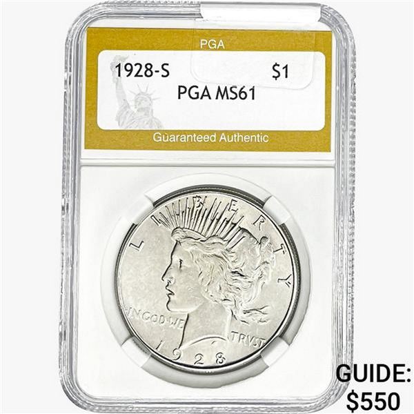 1928-S Silver Peace Dollar PGA MS61