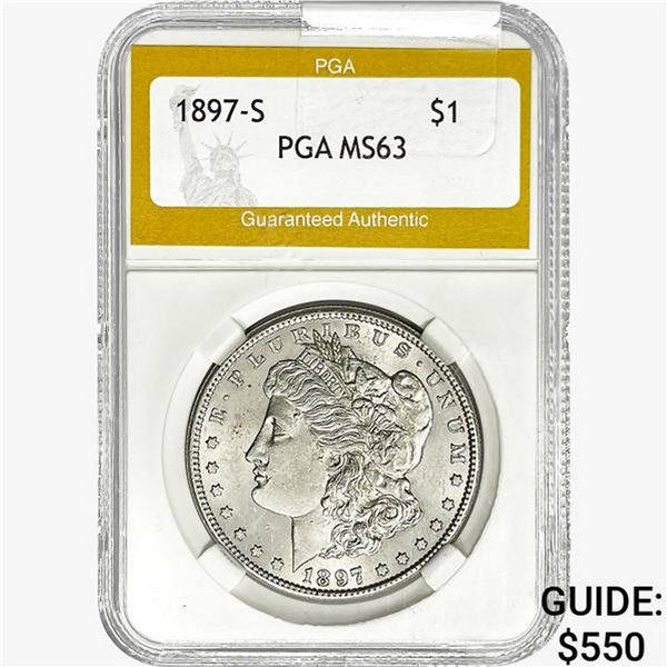 1897-S Morgan Silver Dollar PGA MS63