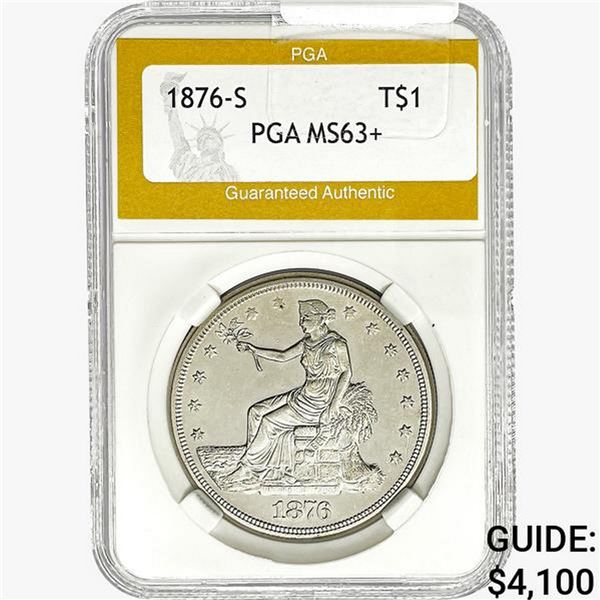 1876-S Silver Trade Dollar PGA MS63+